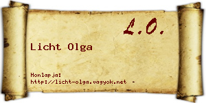 Licht Olga névjegykártya